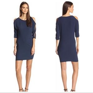 NEW Halston Heritage Navy Open Sleeve cocktail Dress